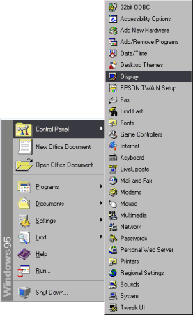 Control Panel as a slide off part of the Start Menu
