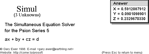 The Simultaneous Equation Solver